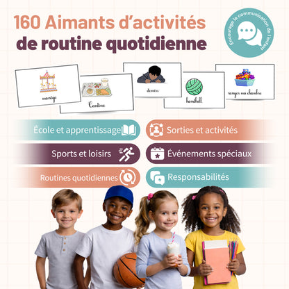 Semainier Enfant Magnétique BETOTZ® – 160 Aimants – Planning Semaine Montessori – Routine & Autonomie Dès 3 Ans